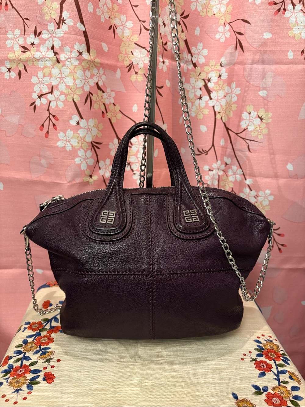 Givenchy Micro Nightingale Bag Aubergine Purple like-NEW with COA